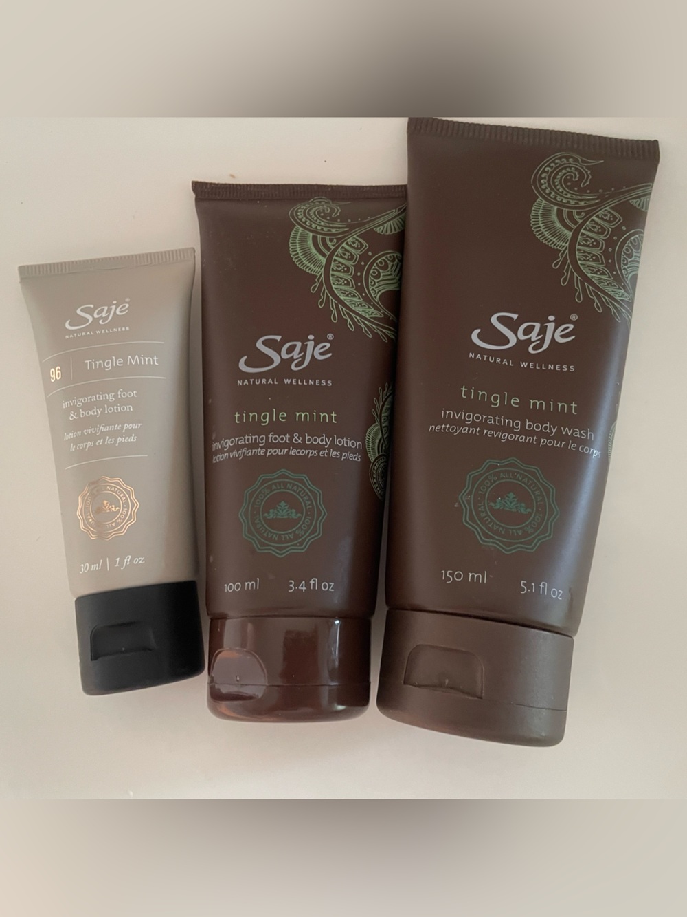 Saje Tingle Mint Body Care Set